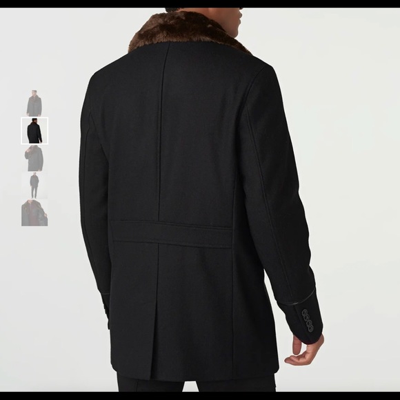 Karl Lagerfeld Other - Karl Lagerfeld Paris Fur Collar Coat Black/Brown